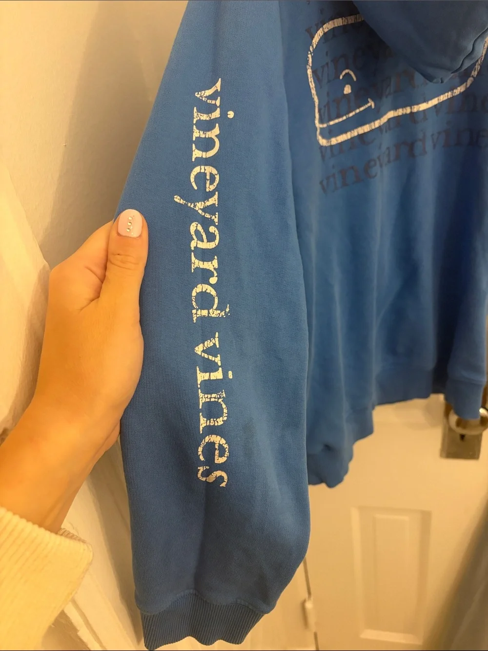 Vineyard Vines Kids Blue Zip-Up Hoodie with Whale Logo